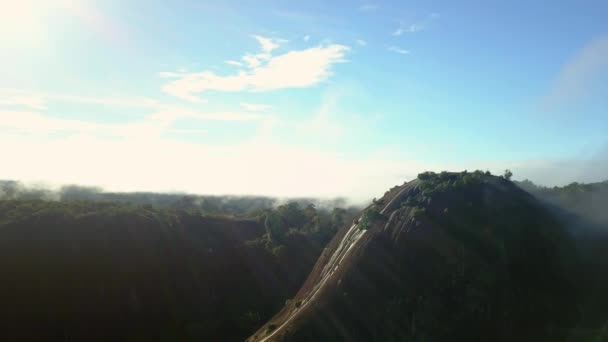 Suriname Voltzberg Cúpula Granito Selva Floresta Tropical Tiro Arco Aéreo — Vídeo de Stock