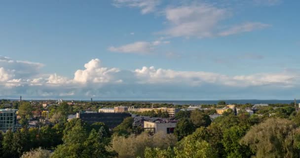 Timelapse Landscape Clouds Capital Estonia Talinn Lovely Spring Day October — Stok Video