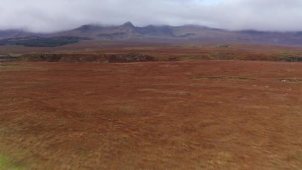 Aerial Drone Pull Back Lealt Fall Cliffs Brother Point Skye — Stock Video