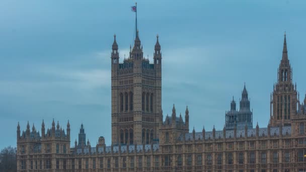 Pôr Sol Caduca Sobre Casas Parlamento Londres — Vídeo de Stock