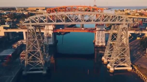 Puente Boca Boca Köprüsü Buenos Aires Arjantin Rio Plata Nın — Stok video