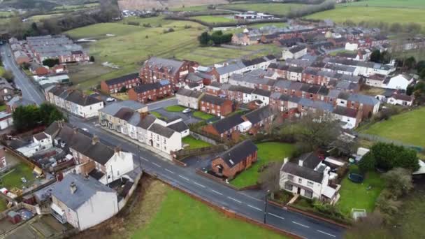 Aerial Drone Shot Small North East English Village Daytime Eldon — Stock Video
