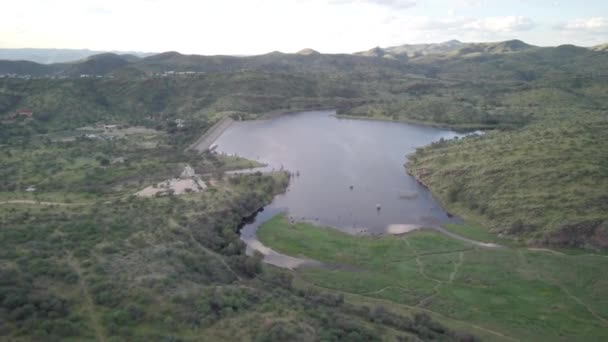 Aerial Zoom Out Shot Avis Dam Windhoek Namibia — Vídeo de stock