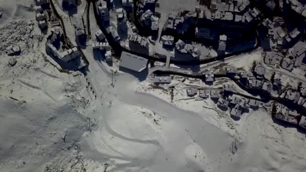 Val Thorens Avrupa Nın Fransız Alpleri Ndeki Yüksek Kayak Merkezinin — Stok video