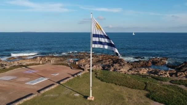 Ubicación Punta Del Este Uruguay Verano Hermoso Día Con Aguas — Vídeos de Stock