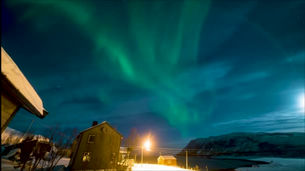 Vista Incredibile Delle Aurore Boreali Lapponia Finlandia Timelapse — Video Stock