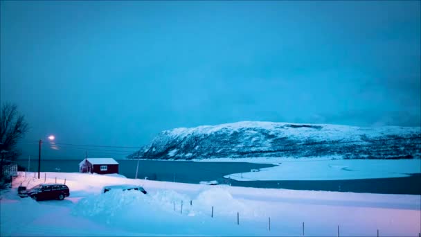 Caducidad Del Atardecer Pleno Invierno Laponia Finlandia — Vídeo de stock