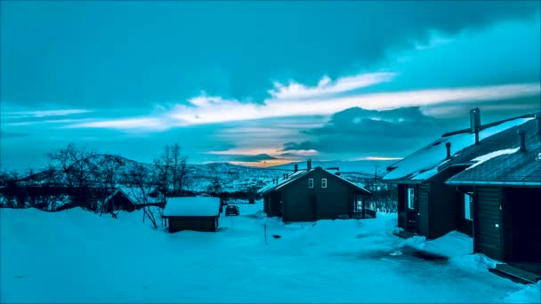 Time Lapse Town Tromso Laponia Norvegia — Videoclip de stoc