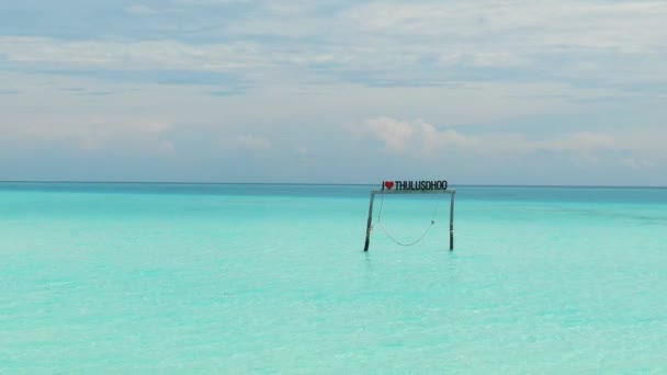 Blue Lagoon White Sand Beach Maldives Scenery Atoll Turquoise Water — 비디오