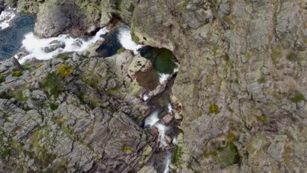 Cascata Fisgas Ermelo Nun Havadan Kuşgözü Manzarası Parque Natural Alvao — Stok video