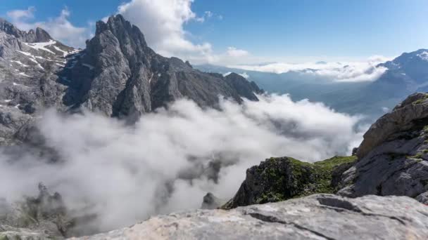 Amazing Scenery Rocky Mountains Cloudscape Časová Osa — Stock video