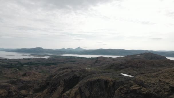 Panorama Leka Island Misty Sunrise Trondelag County Noorwegen Breed Vanuit — Stockvideo