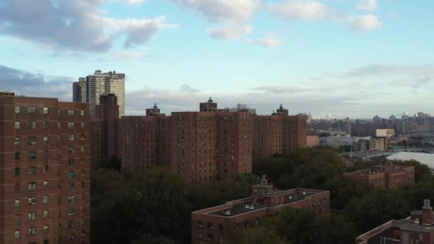 Voo Aéreo Para Projeto Habitação East Harlem New York City — Vídeo de Stock