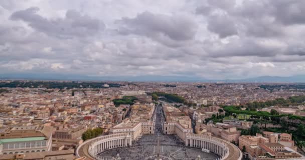 Vatikan Roma Daki Manzarası Talya Daki Peter Bazilikası Peter Meydanı — Stok video