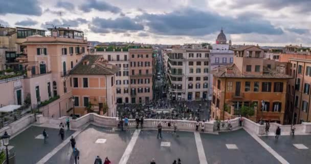 Piazza Spagna Talya Nın Başkenti Roma Daki Spanyol Merdivenleri — Stok video