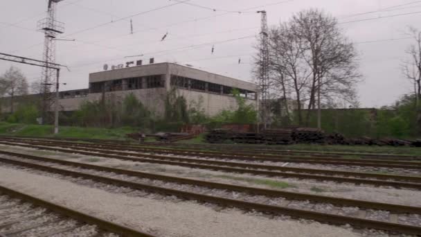 Stary Dworzec Kolejowy Postkomunistycznej Bułgarii Europie Wschodniej — Wideo stockowe