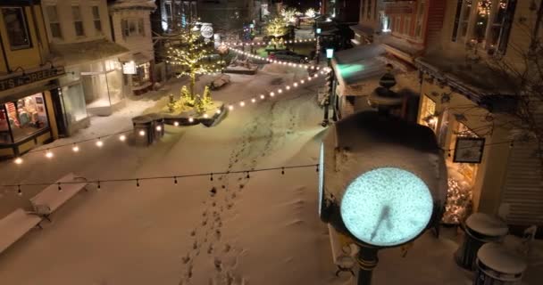 Relógio Washington Mall Cape May Eua Aéreo Inverno Fresco Nevasca — Vídeo de Stock