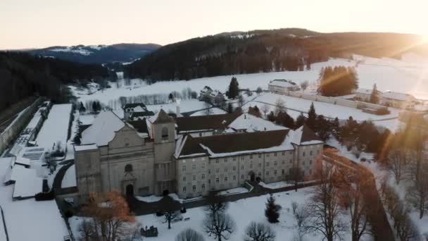 Abdij Van Bellelay Historisch Monument Van Berner Jura Zwitserland Uitzicht — Stockvideo