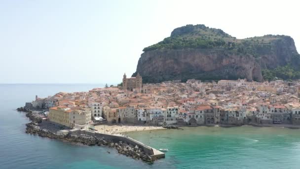 Rückseite Des Hafens Von Cefalu Italien — Stockvideo