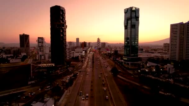 Drone Vídeo Uma Das Avenidas Mais Importantes Cidade Puebla México — Vídeo de Stock