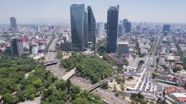 Hyperlapse Visar Den Mest Ikoniska Avenyn Mexico City Kallas Paseo — Stockvideo