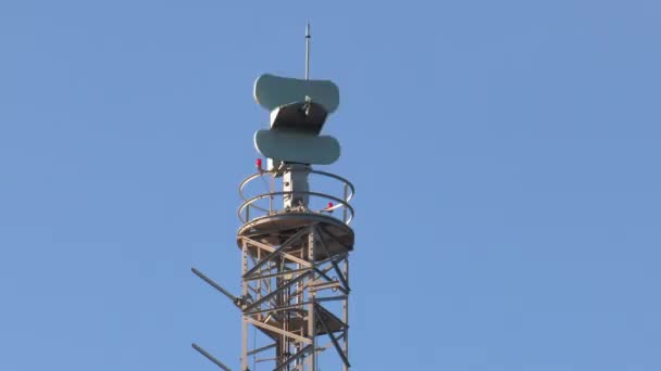 Radar Nadzoru Wybrzeża Maszcie Pętla — Wideo stockowe