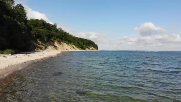 Пляж Мбаппе Севере Германии Называется Noer Beach Балтийском Море Беспилотник — стоковое видео
