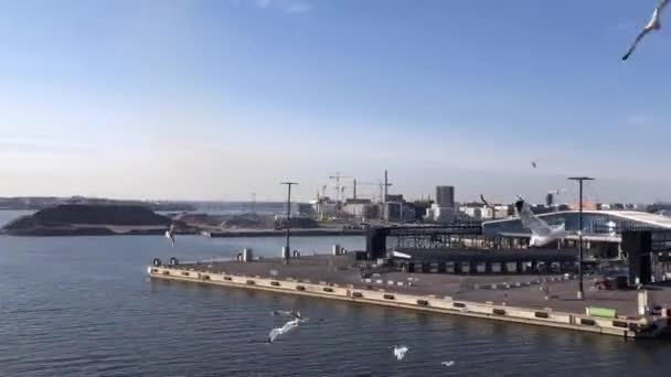 Zeitraffer Aufnahmen Von Birdeye Von Der Helsinki Shipyard Finnland — Stockvideo