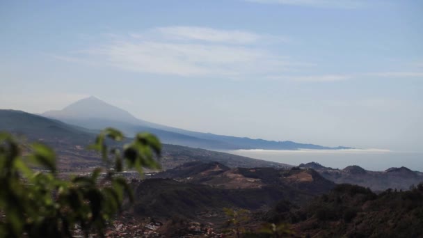 Mount Teide Gezien Vanaf Anaga Park Tenerife — Stockvideo