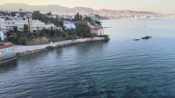 Vol Drone Près Toit Une Maison Historique Mytilini Maison Est — Video