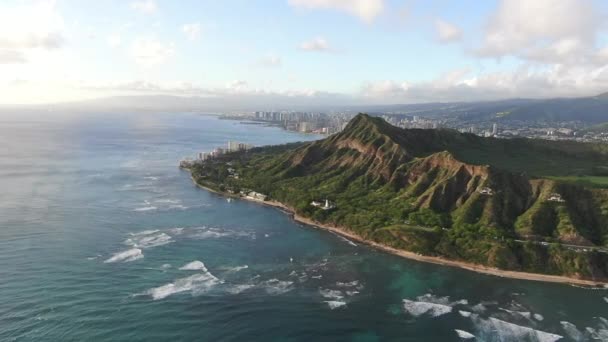 Беспилотник Diamond Head Oahu Гавайи — стоковое видео