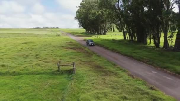 Jeep Jedoucí Polní Cestě Zemi Big Island Havaj — Stock video