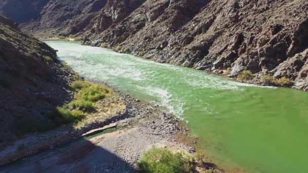 Wspaniała Rzeka Kolorado Dnie Wielkiego Kanionu Arizonie — Wideo stockowe