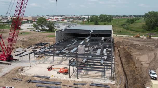 Drone Footage Construction Site Ankeny Iowa — Stock Video