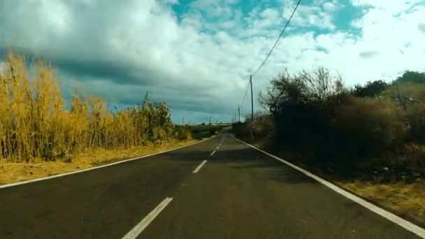 Ponto Vista Vazio Estrada Asfalto Rota Buenavista Tenerife — Vídeo de Stock