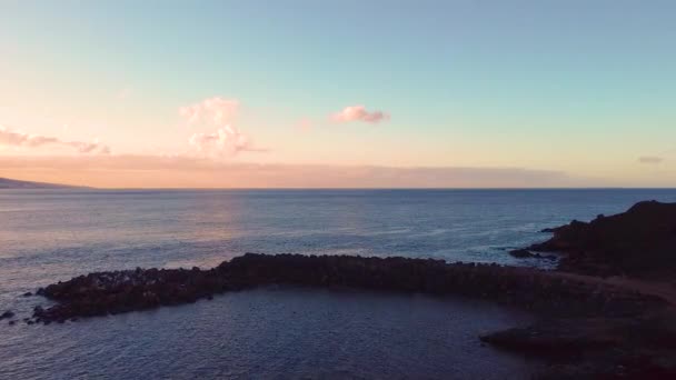 Punta Del Teno Gün Doğumu Tenerife Hava Aracı Görüntüsü — Stok video