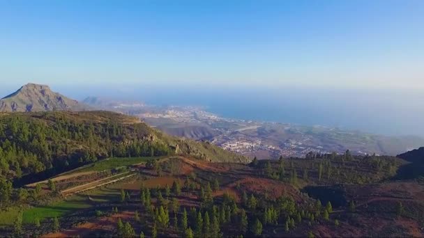 Reveal Shor Adeje Town Landscape Santa Cruz Tenerife Espanha — Vídeo de Stock