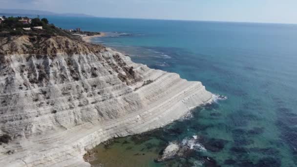 Agrigentoのトルコ階段と白い崖の横鍋 — ストック動画