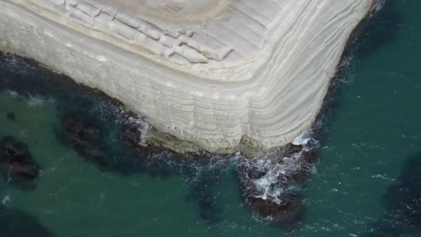 Steigende Vogelperspektive Auf Die Spitze Der Türkischen Treppe Agrigent Sizilien — Stockvideo