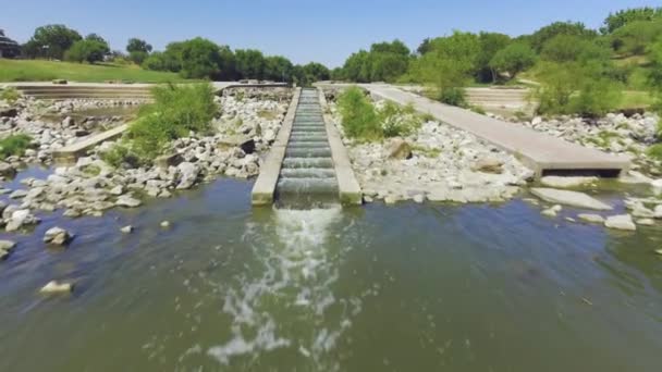 Beautiful San Antonio River Mission Reach Autumn Afternoon — Stock Video