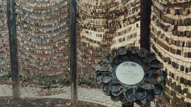 イラク戦争とアフガニスタン戦争で失われたすべての米国の命に敬意を表する記念碑 — ストック動画