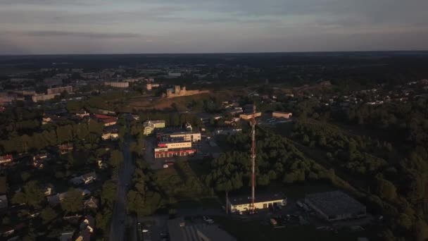 Jib Drone Vista Della Stazione Dei Pompieri Rakvere — Video Stock