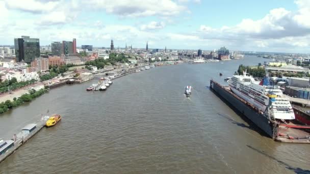 Elbphilharmonie River Elbe Hamburg Byudsigt Rejser – Stock-video