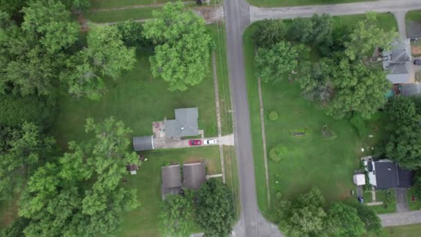 Atterrissage Drone Aérien Dessus Une Maison Résidentielle Entourée Une Végétation — Video