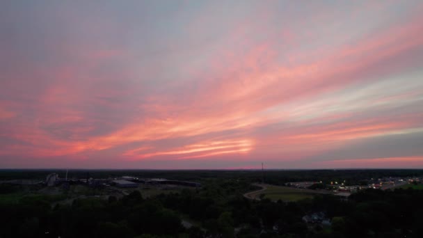 Een Panoramisch Uitzicht Kleurrijke Zonsondergang Hemel Wolken Zien Prachtig Uit — Stockvideo