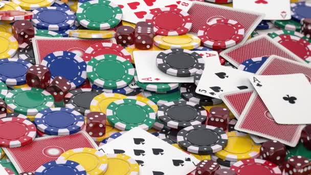 Konsep Poker Meja Judi Poker Selama Permainan — Stok Video