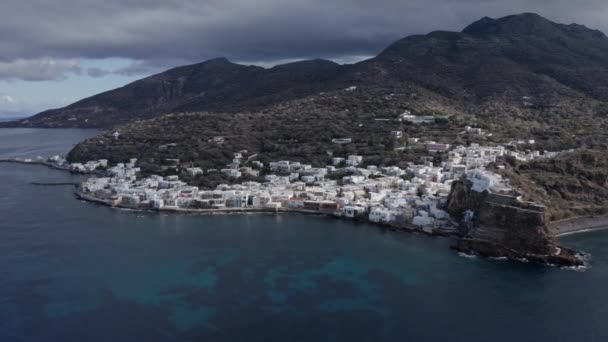 Antenne Insel Nisyros Griechenland Von Oben — Stockvideo