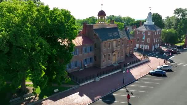 Altes Gerichtsgebäude New Castle Delaware Usa Sommer Aus Der Luft — Stockvideo