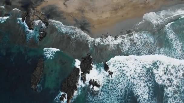 Filmreife Drohnenaufnahmen Vom Berawa Strand Canggu Bali Mit Wunderschöner Landschaft — Stockvideo