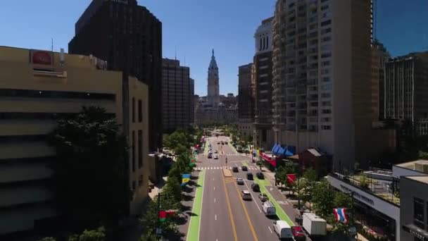 Lang Shot Van Philadelphia City Hall — Stockvideo